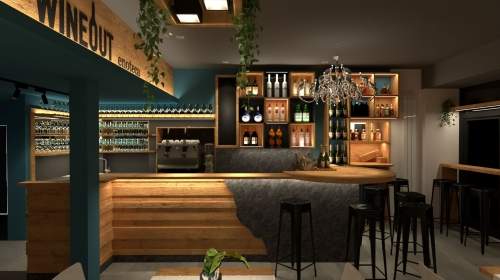 Progettazione winebar  sul lago di Lugano
