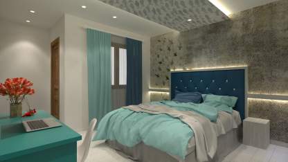 Progetto camera hotel con carta da parati