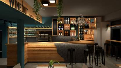 Progetto dell'arredamento banco bar